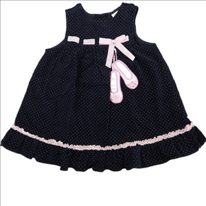 Rare Too Navy Blue and Pink Corduroy Sleeveless Dress Size 3T